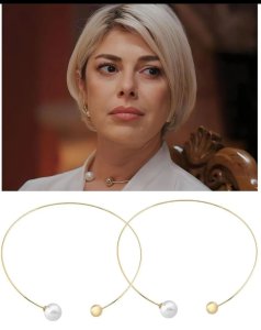 İnci detaylı chocker kolye