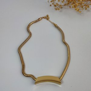 Özel seri plaka uçlu gold kolye