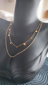 ÇELİK KALP İKİLİ KOLYE