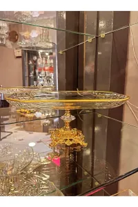 timeless metal ayaklı gold detaylı sunumluk