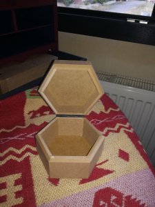 Ham Ahşap/Mdf Altıgen Kutu