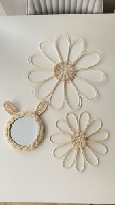 Rattan duvar dekor papatya