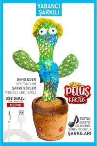 Konuşan Dans Eden Müzikli Işıklı Taklitçi Saksı Kaktüs Peluş Oyuncak