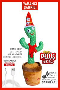 Konuşan Dans Eden Müzikli Işıklı Taklitçi Saksı Kaktüs Peluş Oyuncak