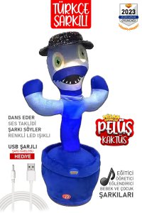 Konuşan Dans Eden Türkçe Şarkılı Işıklı Taklitçi Sarı Robot Peluş Oyuncak Kutulu