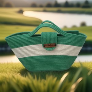 Pamuklu kordon ip ile tasarım çanta