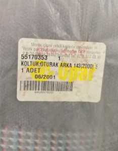 ORJİNAL ARKA KOLTUK OTURAK (YATIRMALI) 2000 ŞAHİN 55170353