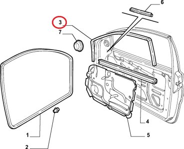 SAĞ ÖN KAPI CAM ÇERÇEVE FİTİLİ <---2006 öncesi PUNTO 46546175