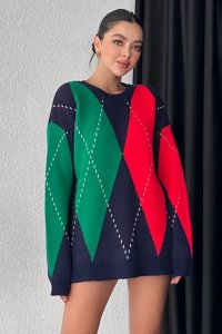 Baklava Desen Triko Kazak