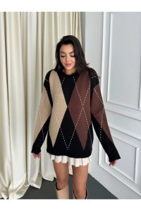 Baklava Desen Triko Kazak