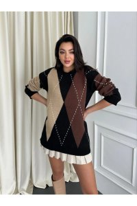 Baklava Desen Triko Kazak