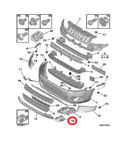 SOL SİS FAR ÇERÇEVESİ (ASTARLI) BERLİNGO 7452.VS