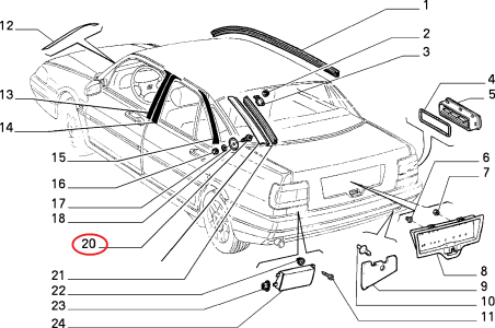 ORJİNAL (KIRIK) TAVAN ARKA YAN PROFİLİ AYAĞI SAĞ TEMPRA 7593255