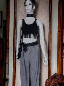 EKOSE KUMAŞ BOL KESİM KADIN PANTALONU