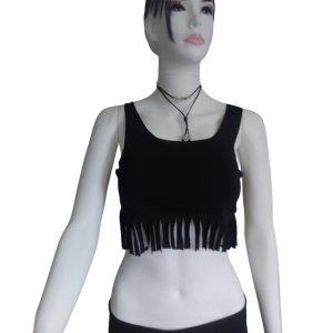 PÜSKÜL DETAY CROP KESİM KADIN ATLET