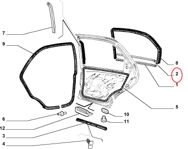 SOL ARKA KAPI CAM DIŞ SIYIRICI FİTİL PALİO SİENA ALBEA 46406093