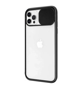 iPhone 13 Pro Max Kılıf Kamera Koruyuculu Sürgülü - Siyah