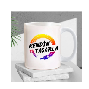 Kendin Tasarla Beyaz Porselen Kupa