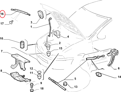 MOTOR KAPUT UÇ LASTİĞİ 02-- PALİO ALBEA 46842904