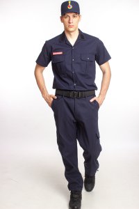 Jandarma Asayiş Astsubay Uzman Çavuş Lacivert Renkli Kısa Kollu Rengi solmayan Gömlek ve Kargo Cepli Taktik Pantolon Alt üst Takım