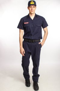 Kısa Kollu Jandarma Asayiş Subay Lacivert Renkli Rengi Solmayan Gömlek ve Kargo Cepli Taktik Pantolon Alt üst Takım