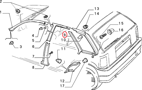 ORJİNAL SOL ARKA ÇAMURLUK CAMI İÇ KAPLAMA BAKALİTİ TİPO 181211880