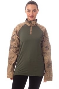 Uzun Kollu Jandarma Kamuflaj Renkli Taktik Operasyon Likralı Combat T-shirt