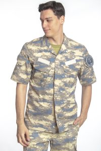 Kısa Kollu Hava Kuvvetleri Yeni Kamuflaj Renkli Taktik Gömlek Short Sleeve Camouflage