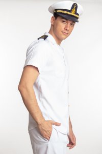 Beyaz Renkli Deniz Lisesi ve Fakültesi Yazlık Kaliteli Pamuklu Kumaş Gömlek