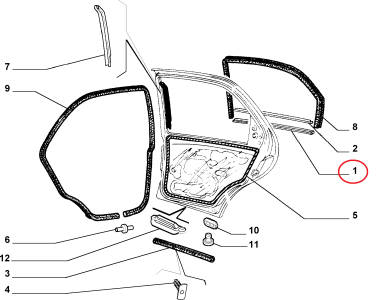 SOL ARKA KAPI CAM İÇ SIYIRICI FİTİL PALİO SİENA 46409391