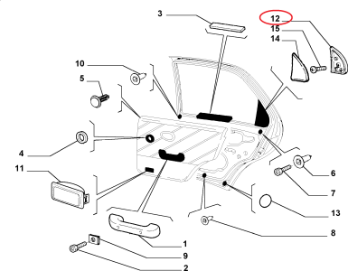 SOL ARKA KAPI KÖŞE KAPAĞI ÜÇGEN PALİO SİENA ALBEA 713167808