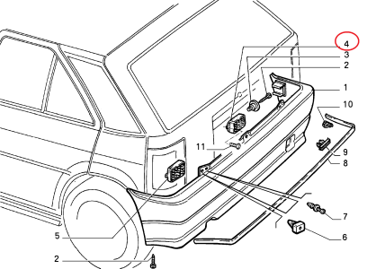 ORJİNAL ARKA TAMPON ORTA DARBE EMİCİ TAKOZ SAĞ TİPO 7631247