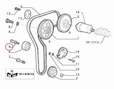EKSANTRİK GERGİ CİVATASI 2,0 20V ALFA 156 MAREA BRAVO 46476121--7763745