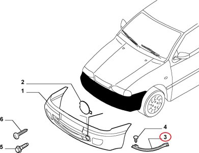SAĞ ÖN TAMPON BRAKETİ SAC 02--05 PALİO ALBEA 46780826