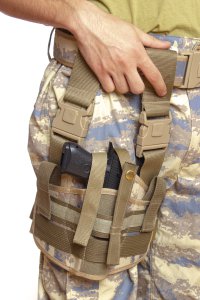 Sağ El Hava Kuvvetleri Kamuflaj Renk Çift Bağlantılı Airsoft Palaskaya Kemere Geçirmeli impertex Bacak Silah Kılıfı