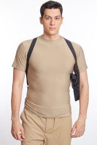 Sağ El Siyah Renkli Hakiki Deri Özel Üretim Tekli Koltukaltı Kaliteli Airsoft Silah Kılıfı