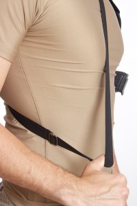 Sağ El Tekli Siyah Renkli Özel Üretim Ayarlamalı Emniyetli Lastikli Universal impertex Koltukaltı Silah Kılıfı