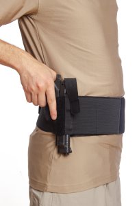 Siyah Renkli Cırtlı Şarjörlük Tabanca Kelepçe Silah Bel Korsesi