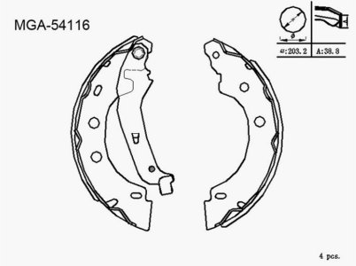 ARKA FREN BALATASI TAKIM (Küçük Tip) 98--08 Kango 7701207555