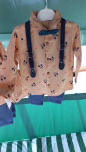 Gömlek pantolon Askılı papyonlu takım