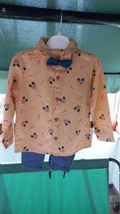 Gömlek pantolon Askılı papyonlu takım