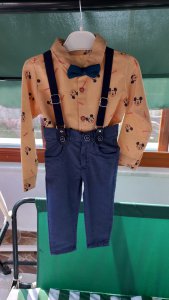 Gömlek pantolon Askılı papyonlu takım