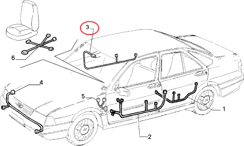 SAĞ ARKA KAPI TESİSATI (ELEKTRİKLİ CAM) TEMPRA TİPO 7719894