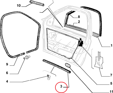ÖN KAPI ALT LASTİĞİ PALİO SİENA 46521725