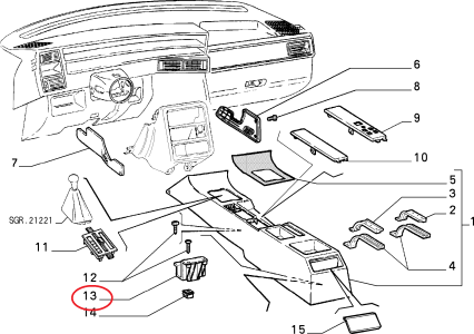 ORJİNAL ARA KONSOL ALT BAĞLANTI BRAKETİ TEMPRA TİPO 7640077