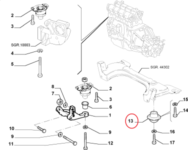 ARKA ALT MOTOR TAKOZU PALİO SİENA 51709070--46520124