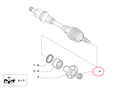 ORJİNAL AKS MİL SOMUNU 94--06 DUCATO BOXER JUMPER 7627585