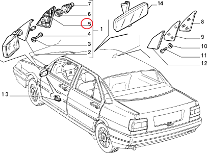 SAĞ DIŞ DİKİZ AYNA İÇ KAPAĞI Tempra Tipo 715552080