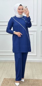 kadın tesettür pantolonlu takım