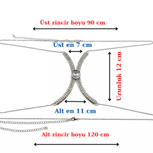 Yeşil Taşlı Göğüs Takısı Vücut Takısı